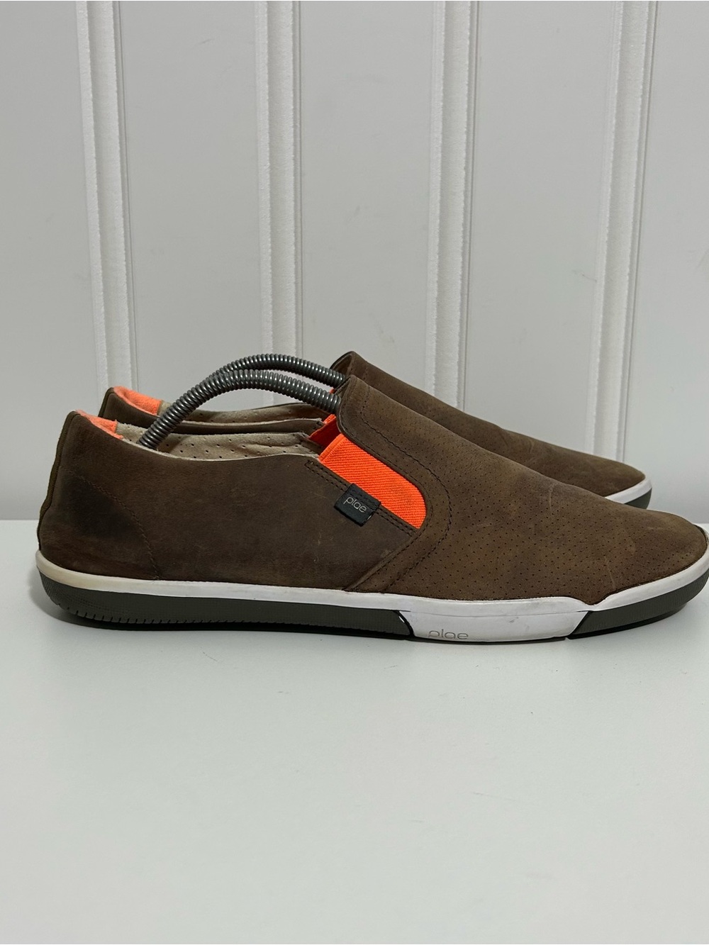Plae marten brown leather slip on